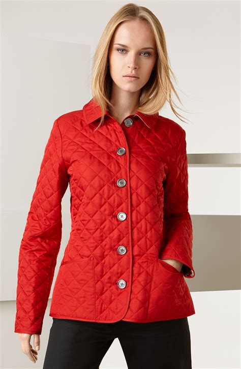 burberry brit red quilted jacket|burberry quilted jacket nordstrom.